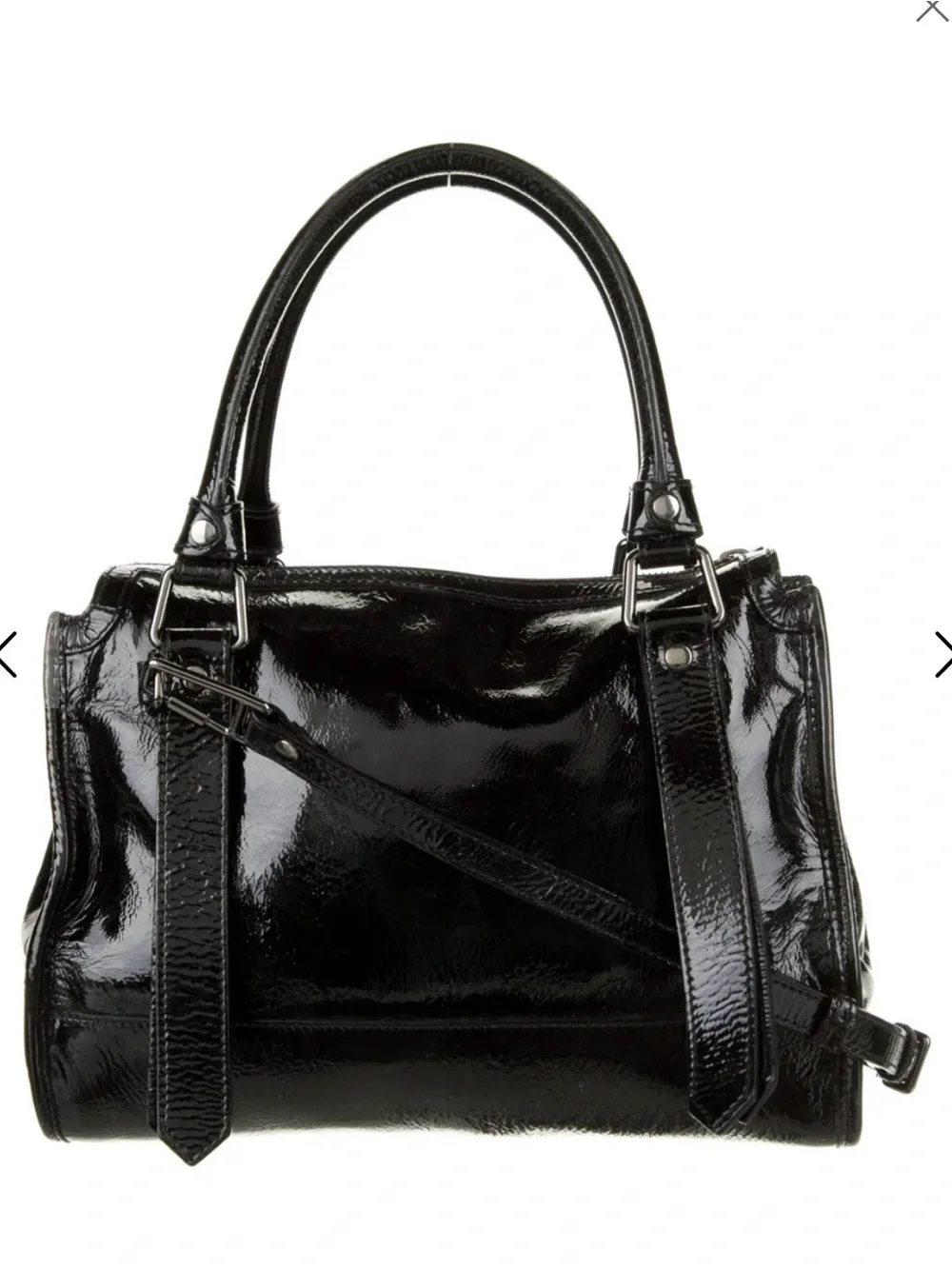 Burberry Blown Patent Leather Satchel Shoulder Bag